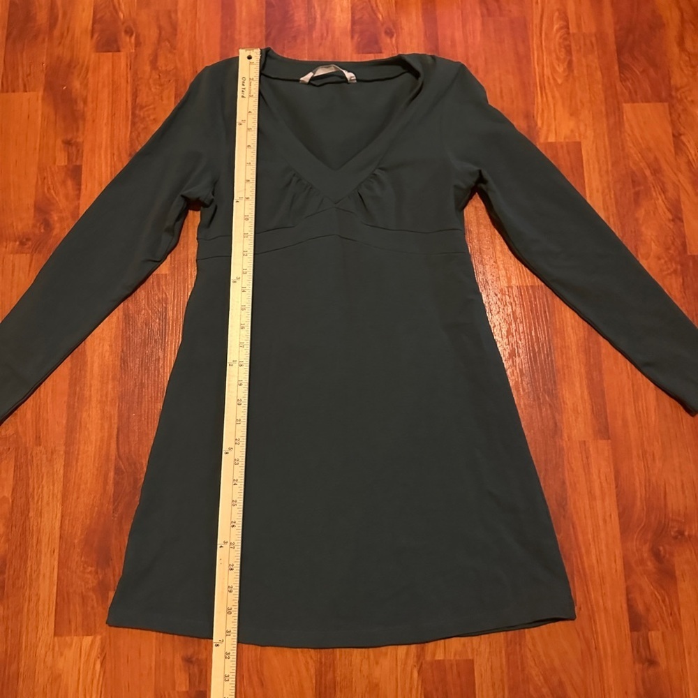Athleta Hunter Green Long Sleeve Dress Size Medium Petite - Picture 4 of 8